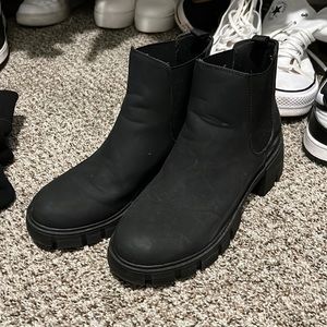 chunky black booties